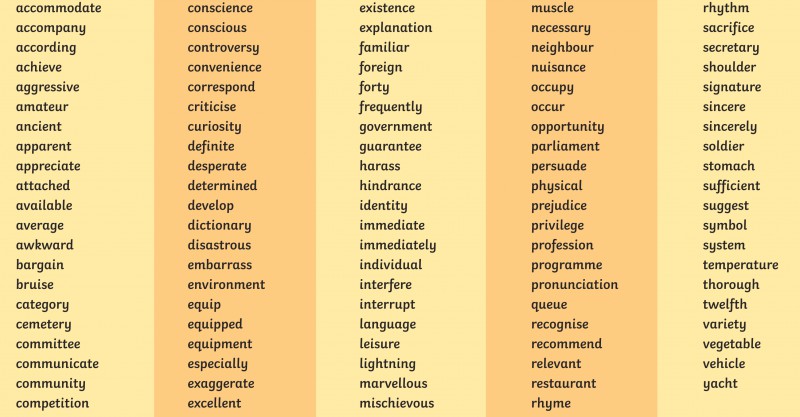 spellings firbeck academy